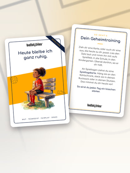 Karte ziehen, laut lesen, mitnehmen An Spieltagen kommt eine Spieltagskarte an den Kühlschrank.