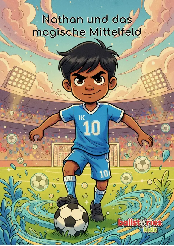 Buchcover: Nathan und das magische Mittelfeld - personalisierte Fußballgeschichte